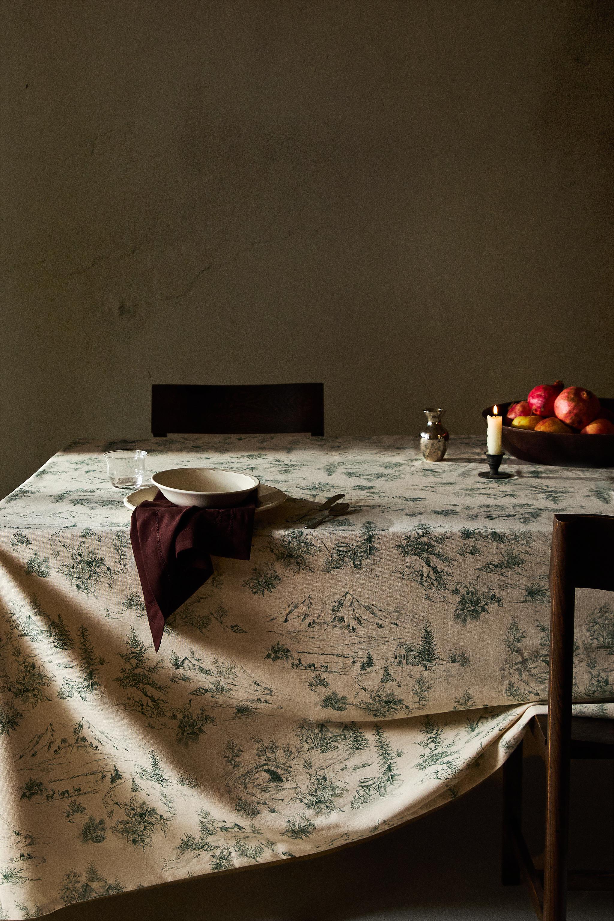 TOILE DE JOUY CHRISTMAS COTTON TABLECLOTH